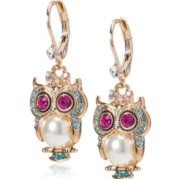 🦉 Betsey Johnson owl dangle earrings 🦉 - Picture 3 of 3